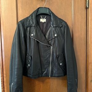 Leather motorcycle jacket